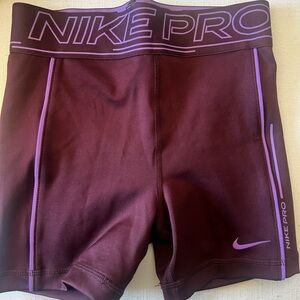 Nike Pro Maroon with Lavender Trim Girls' Bike Shorts new without tags